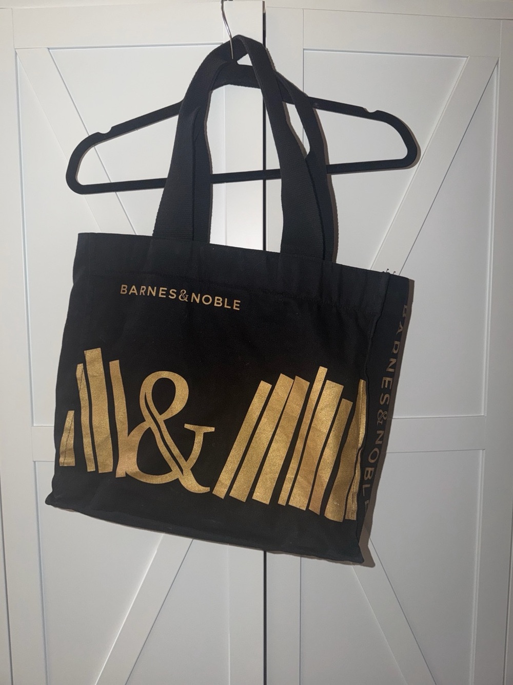 Barnes & Noble Black Tote with Gold Book Graphic